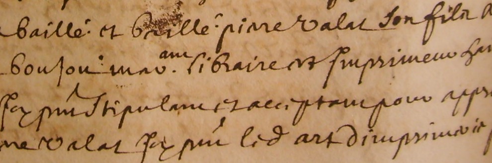 ADH, 2E 14/242, f191, apprentissage avec l'imprimeur Damien Boujon (1690)