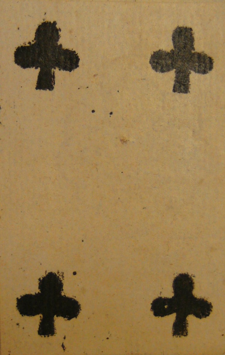 carte ancienne : quatre de trfle